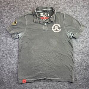Rush Clockwork Angels World Tour Polo Shirt Mens L 2012-13 Band Tee (Read)